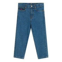Petit Bateau - Organic Cotton Embroidered Pocket Jeans | Denim Blue