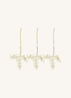 House Doctor - Pearl Leaf Christmas Decoration - Set of 3 | Gold
