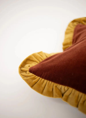 Olsson & Jensen - Doris Ruffled Velvet Cushion Cover | Terracotta