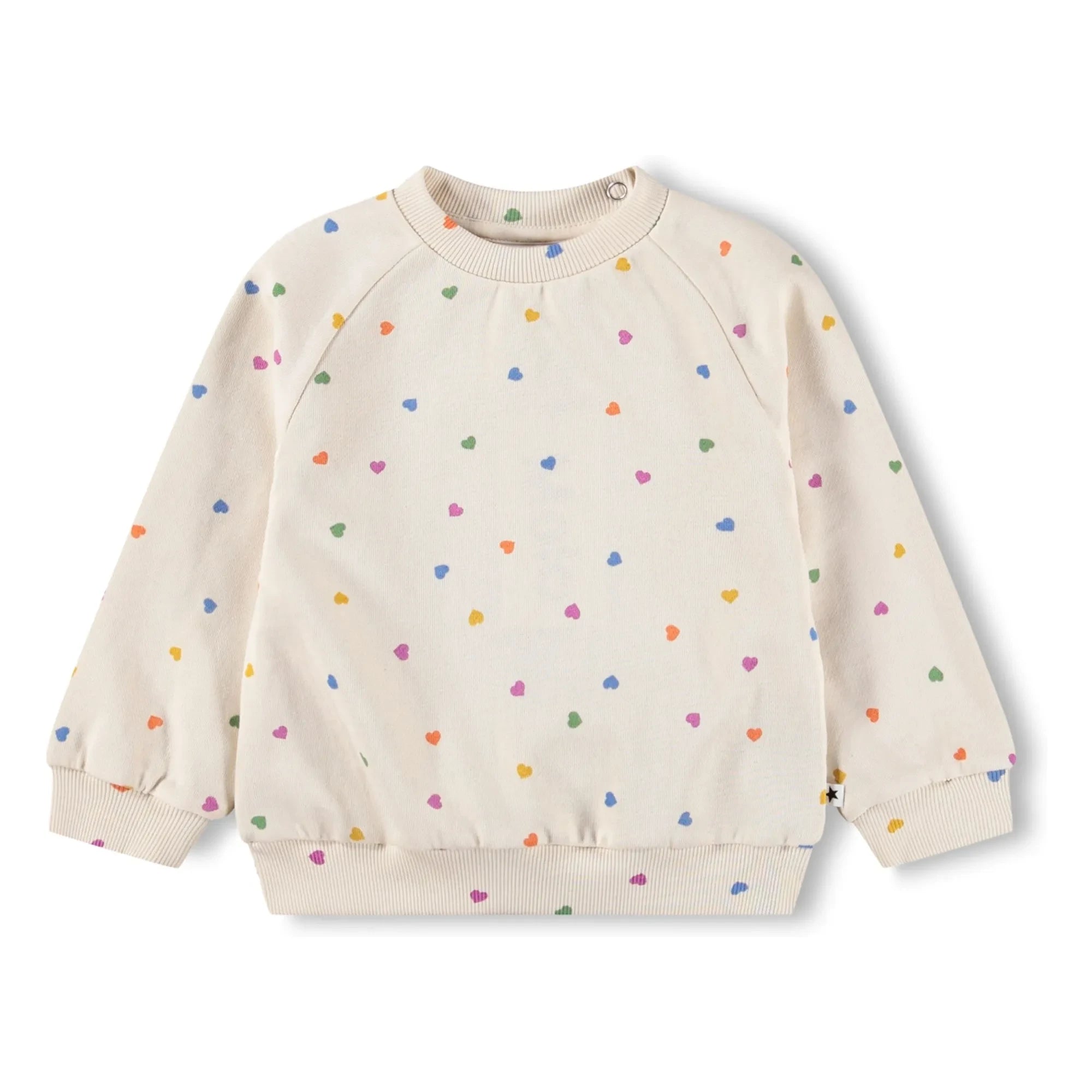 Molo - Heart Embroidered Organic Cotton Sweatshirt | Ecru