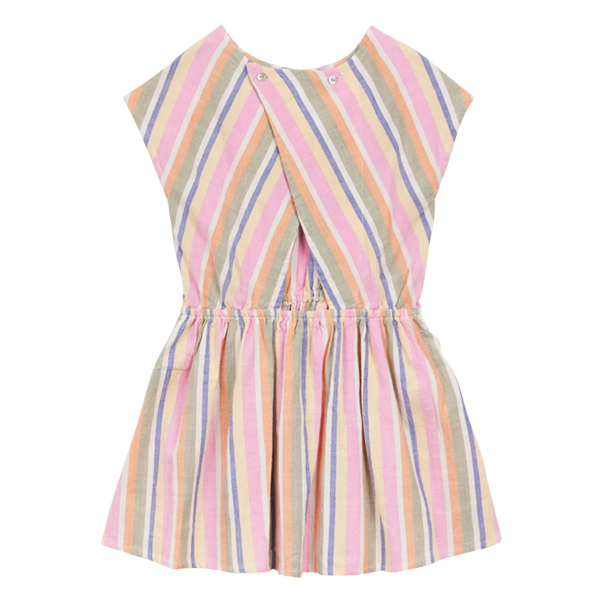 Arsène et Les Pipelettes - Striped Organic Cotton Voile Dress | Pink