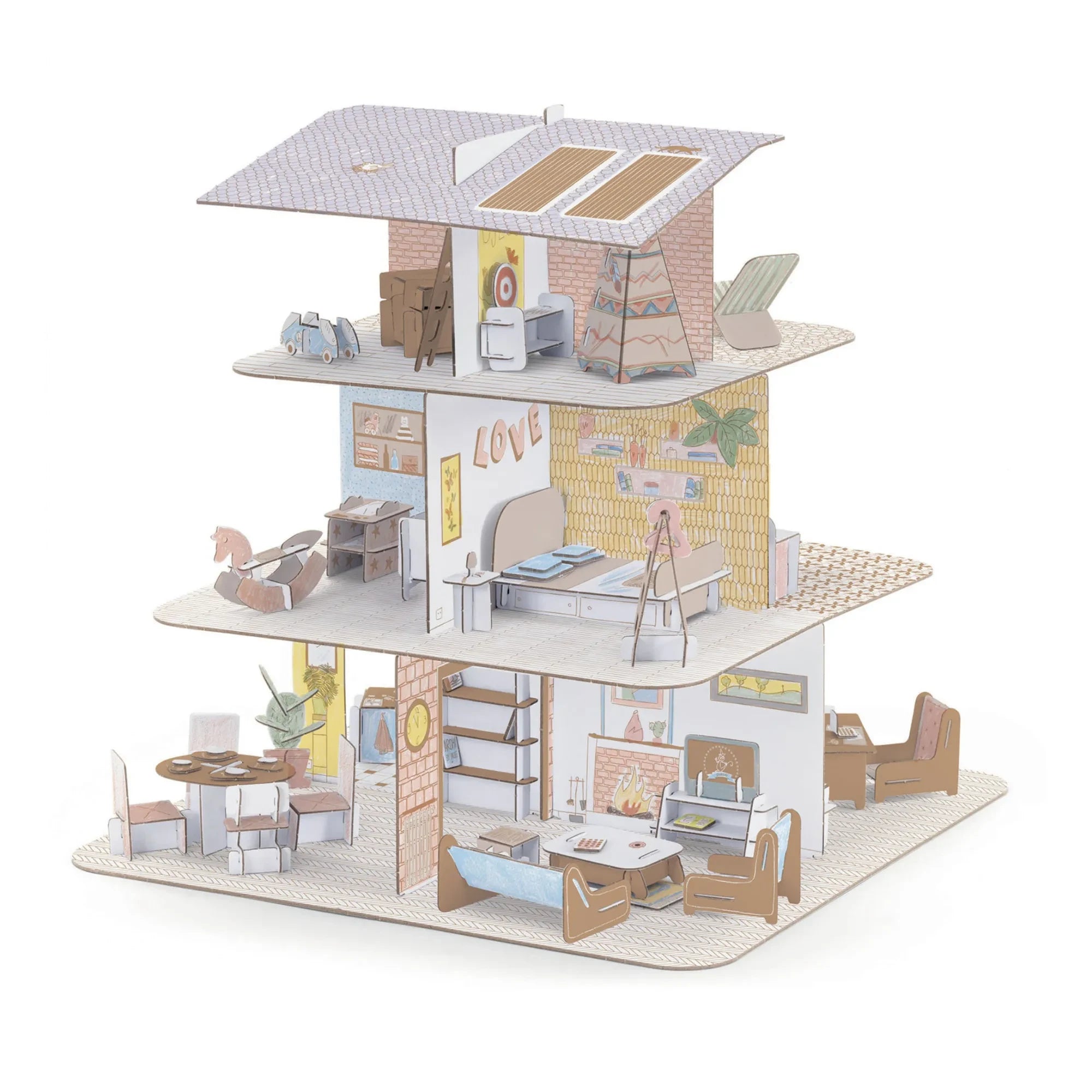 Djeco - DIY - Karton Bebek Evi