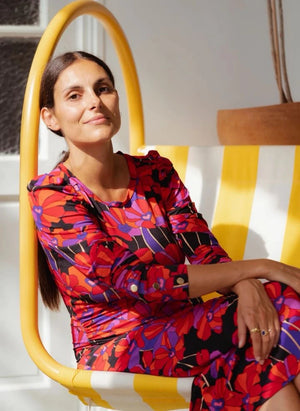 Paloma Collection - Thelma Flower Power Maternity Dress | Red