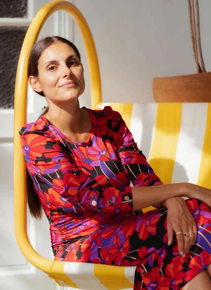Paloma Collection - Thelma Flower Power Maternity Dress | Red