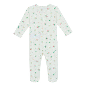 Bonton - Pointelle Nuité Bouquets Pajamas | White