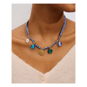 Palas - Tablecloth necklace | Blue