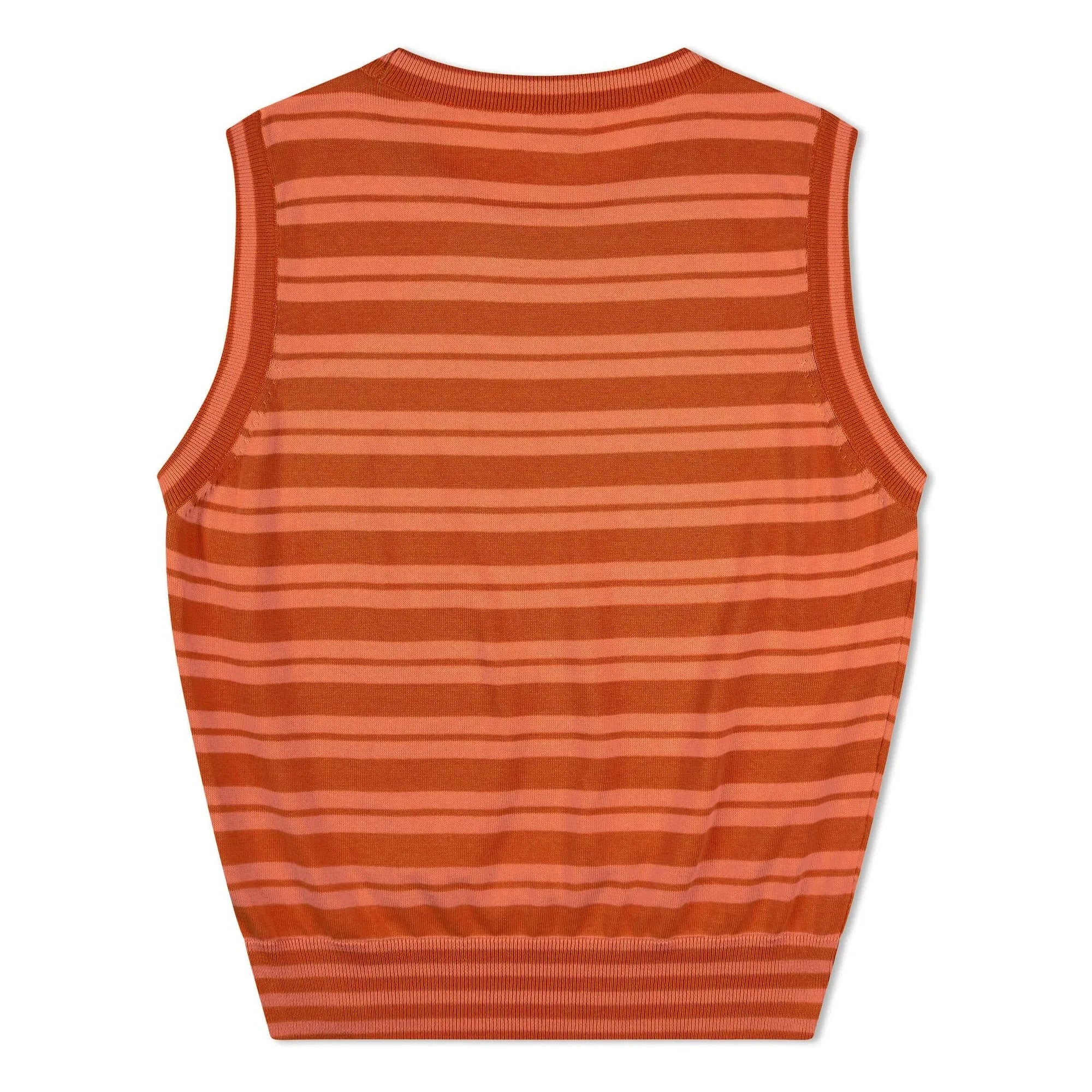 Matona - Organic Cotton Striped Thin Knit Tank Top | Dark Red
