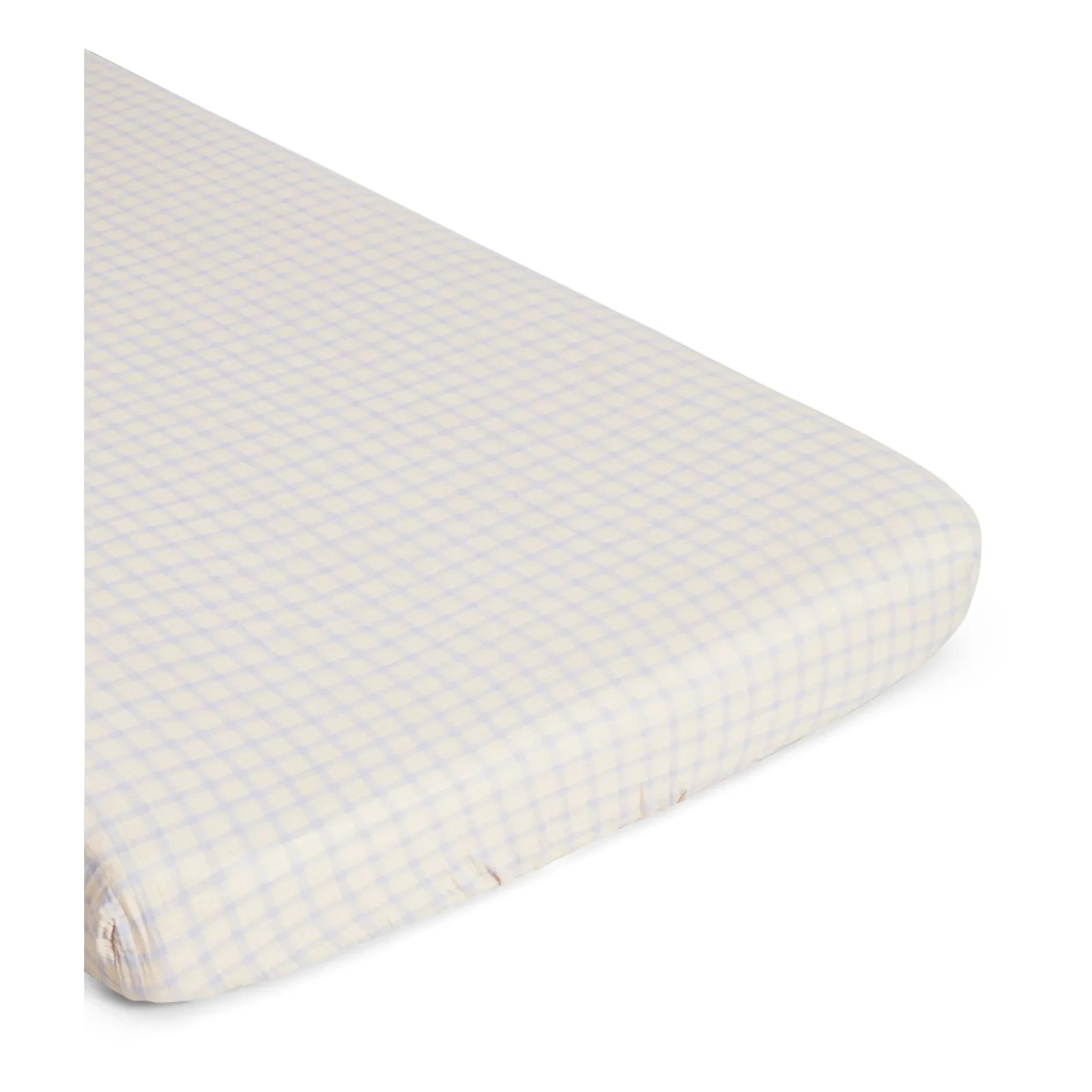 garbo&friends - Fitted Sheet Gingham Sky | Light Blue