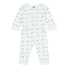 Petit Bateau - Whale Sleep Well Pajamas | Ecru