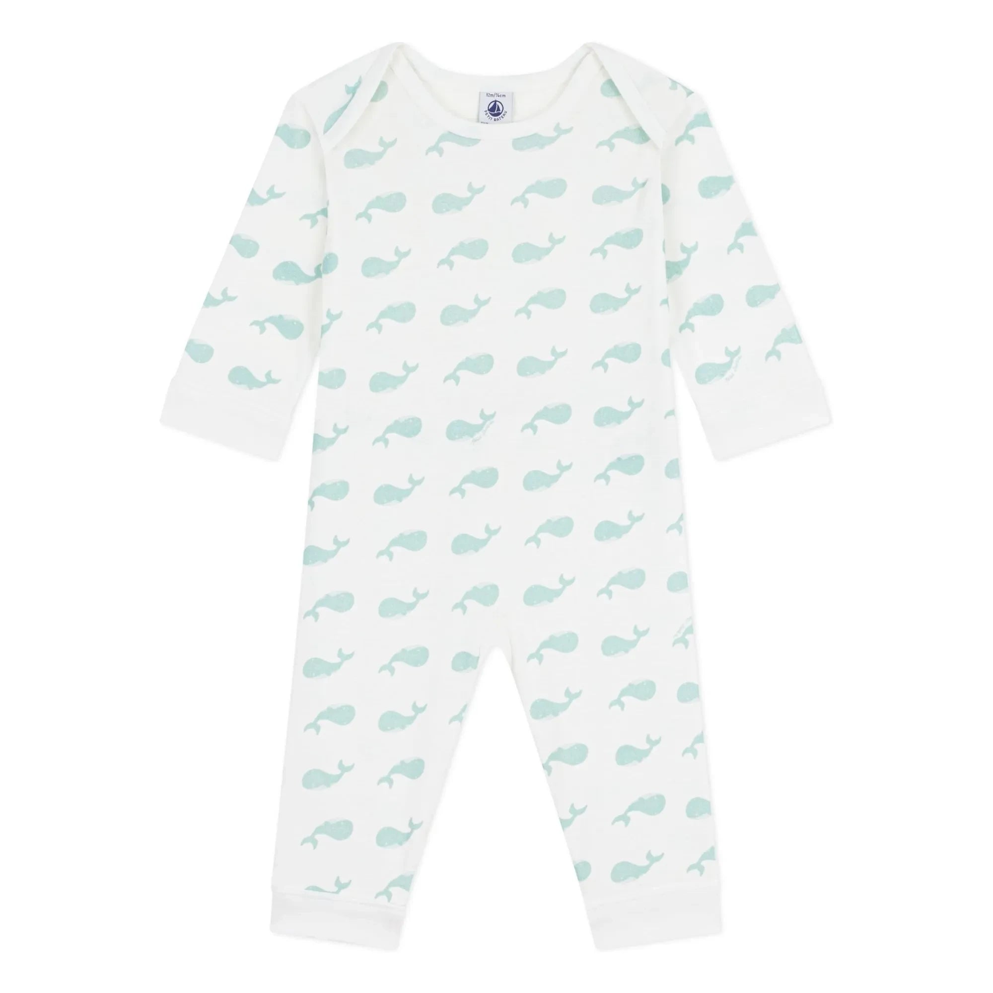 Petit Bateau - Whale Sleep Well Pajamas | Ecru