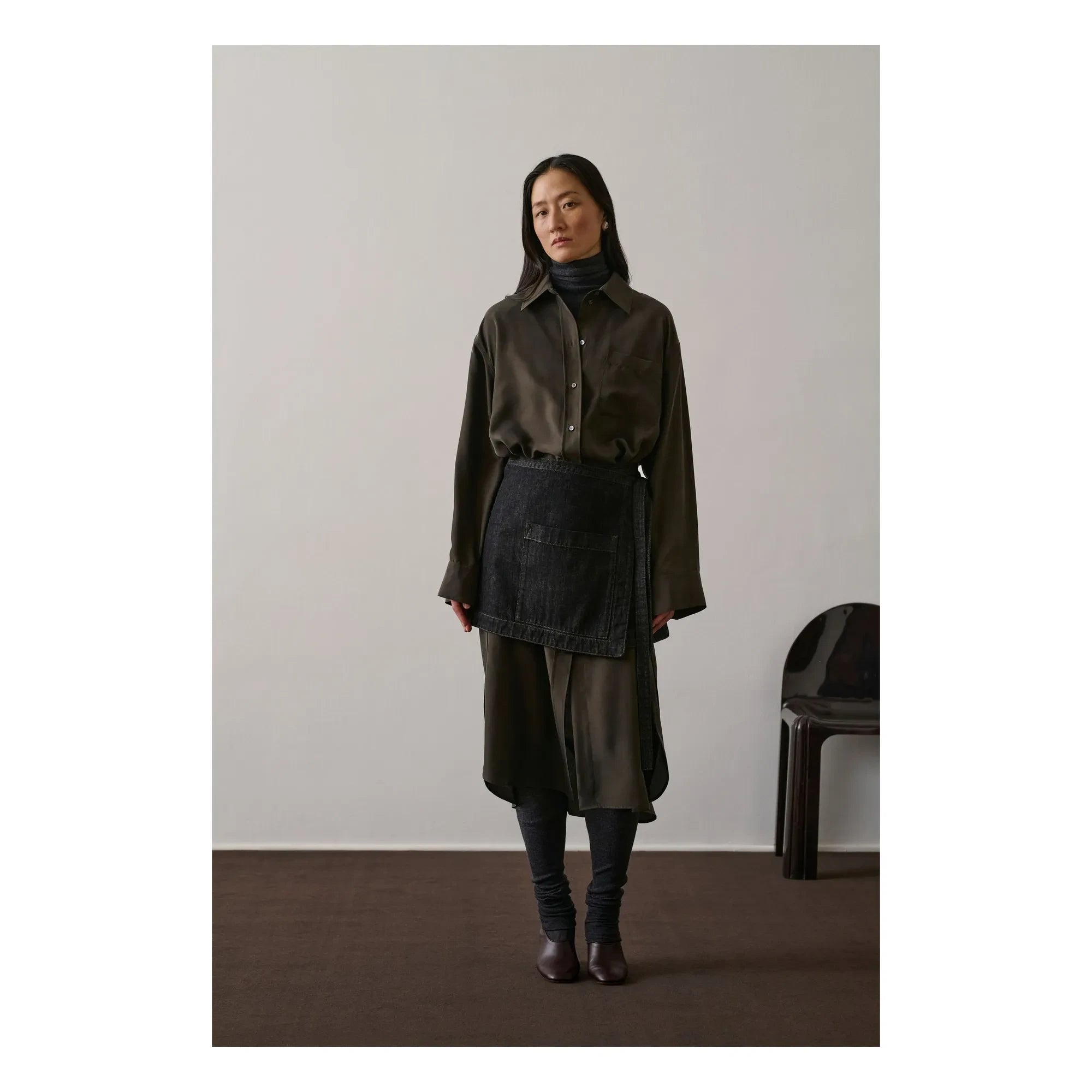 Sister - Flora silk dress | Dark khaki