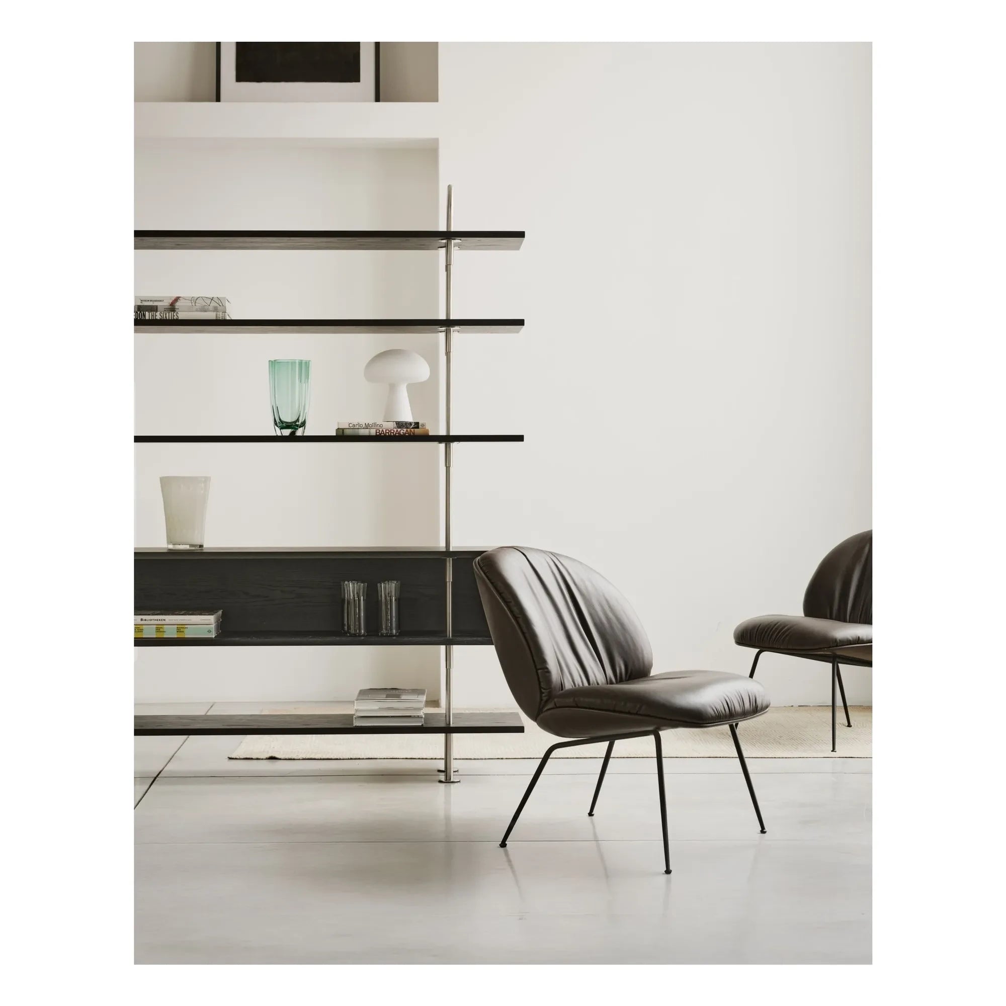 Gubi - Beetle Soft leather lounge chair, Gamfratesi | Coffee