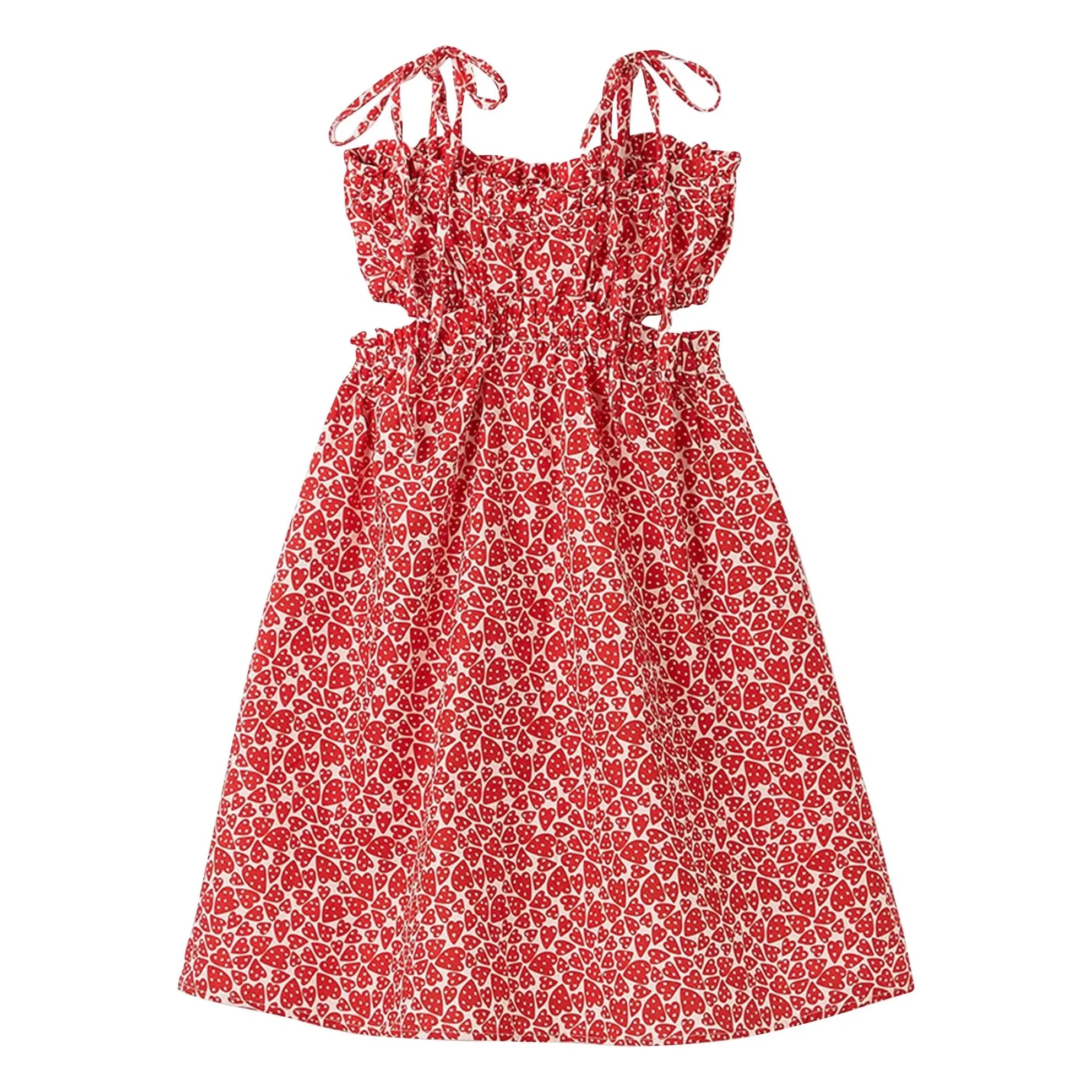 Fabula - Medium Heart Pattern Dress | Red