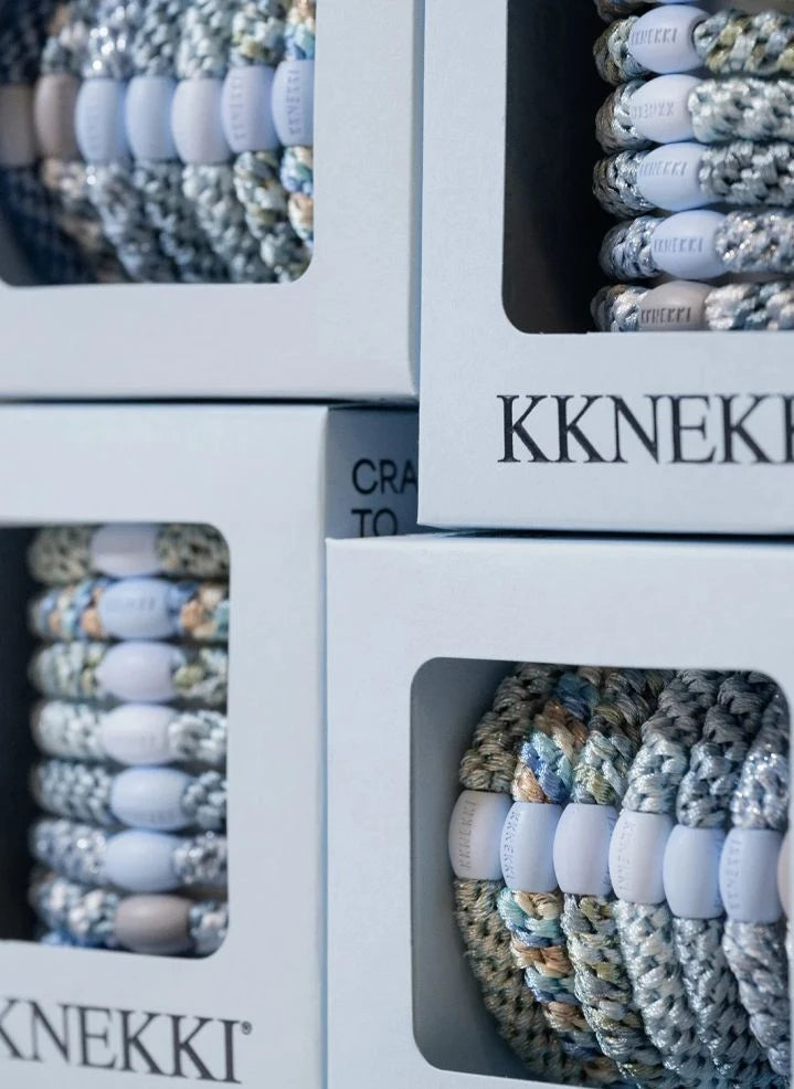 Bon Dep - 8'li Kknekki Sky Edition Scrunchies Seti | Mavi