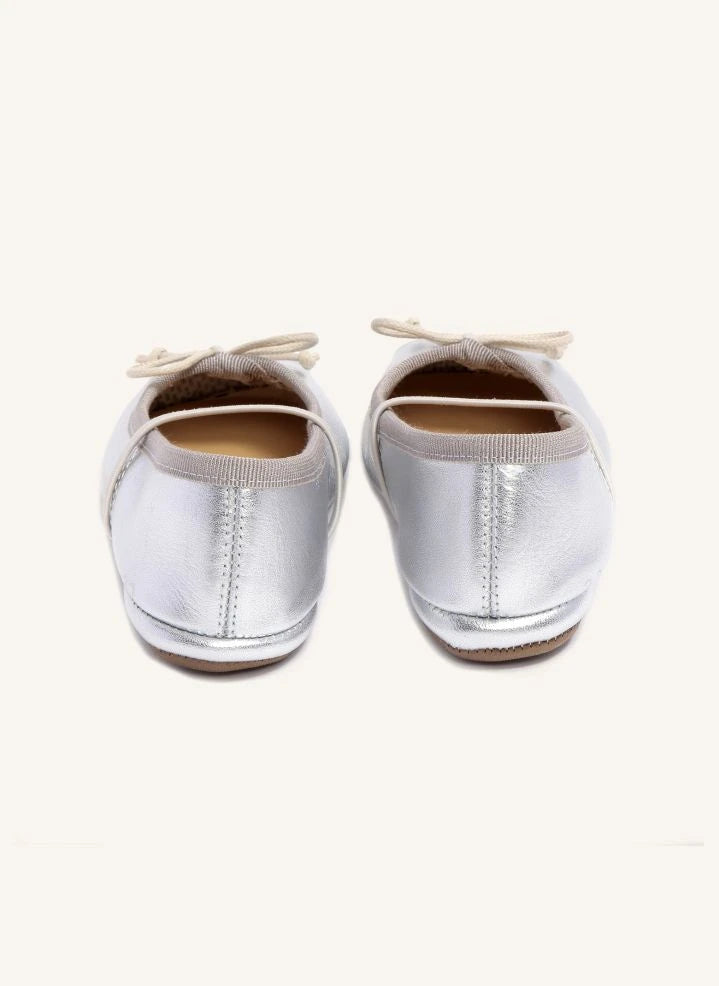 Pèpè - Silver Bow Ballerina Shoes