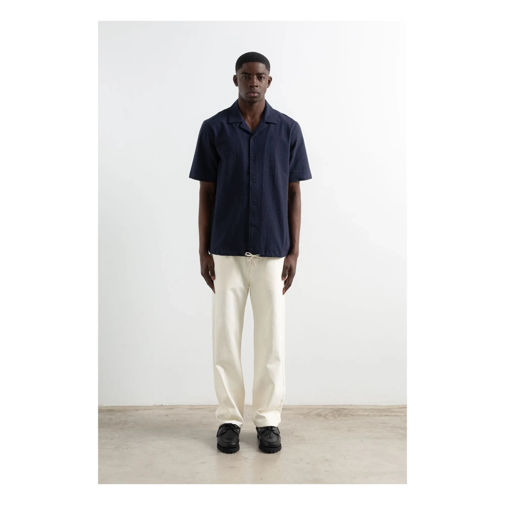 Edmmond Studios - Travis Short Sleeve Shirt | Dark Blue