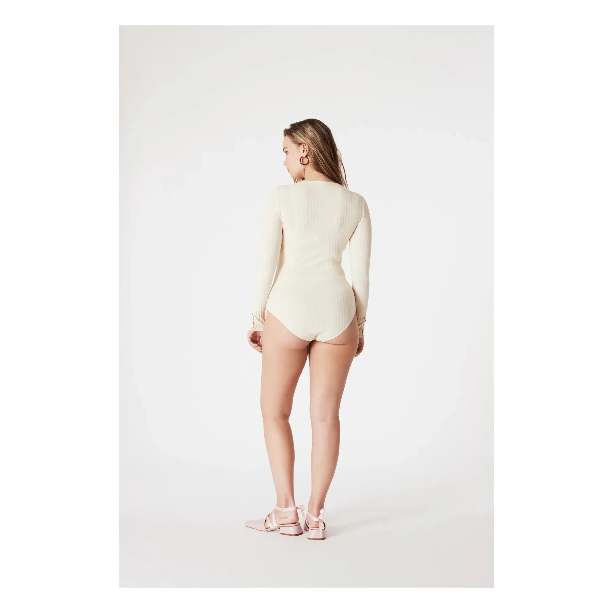 Icone - Claudia Organik Pamuk Fitilli Body | Ekru
