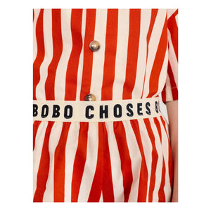 Bobo Choses - Striped Organic Cotton Shirt and Shorts Set | Red