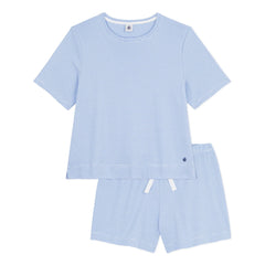 Petit Bateau - Organic Cotton Striped Pajama Shorts | Blue