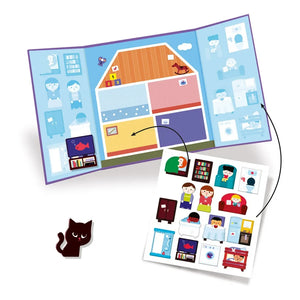 Djeco - Thick Reusable Stickers - Houses