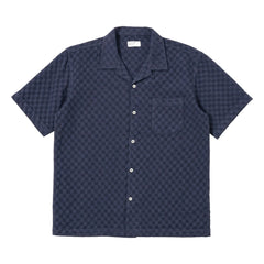 Universal Works - Chemise Road Shirt Dot Waffle | Navy