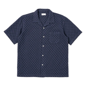 Universal Works - Chemise Road Shirt Dot Waffle | Navy
