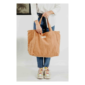 Adorna - Linen Zipper Bag | Terracotta