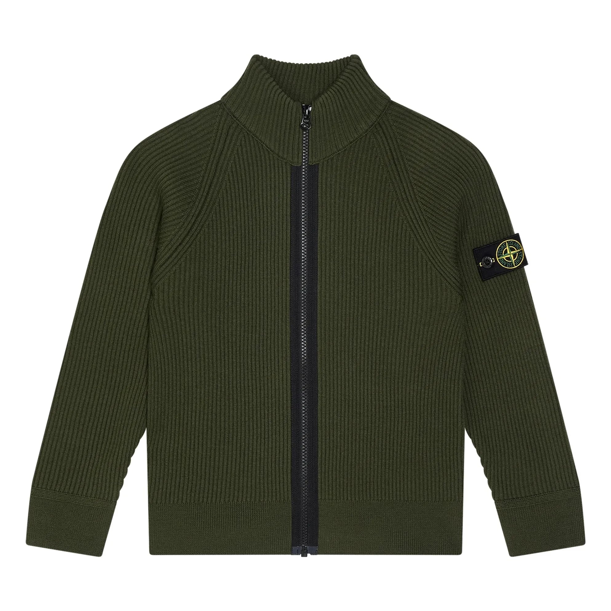 Stone Island - Wool Logo Zip-Up Vest | Khaki