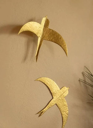 Muskhane - Swallow Wall Decor - Set of 10 | Gold