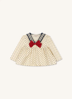 Konges Sløjd - Cali Polka Dot Organik Pamuk Bluz | Ekru
