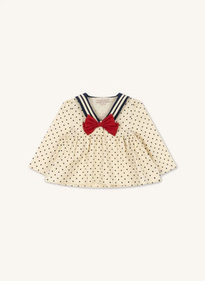 Konges Sløjd - Cali Polka Dot Organik Pamuk Bluz | Ekru