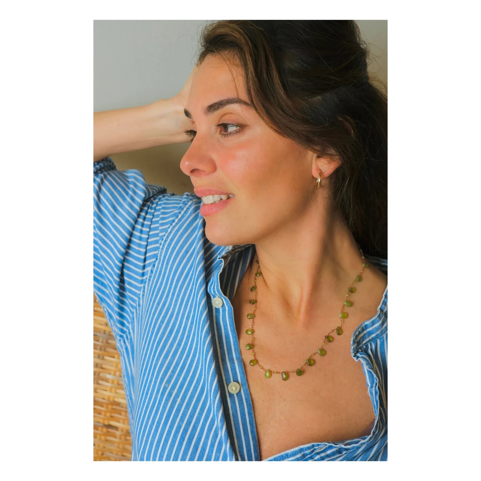 Ivarene - Linwood Drop & Bead Necklace | Vesuvianite
