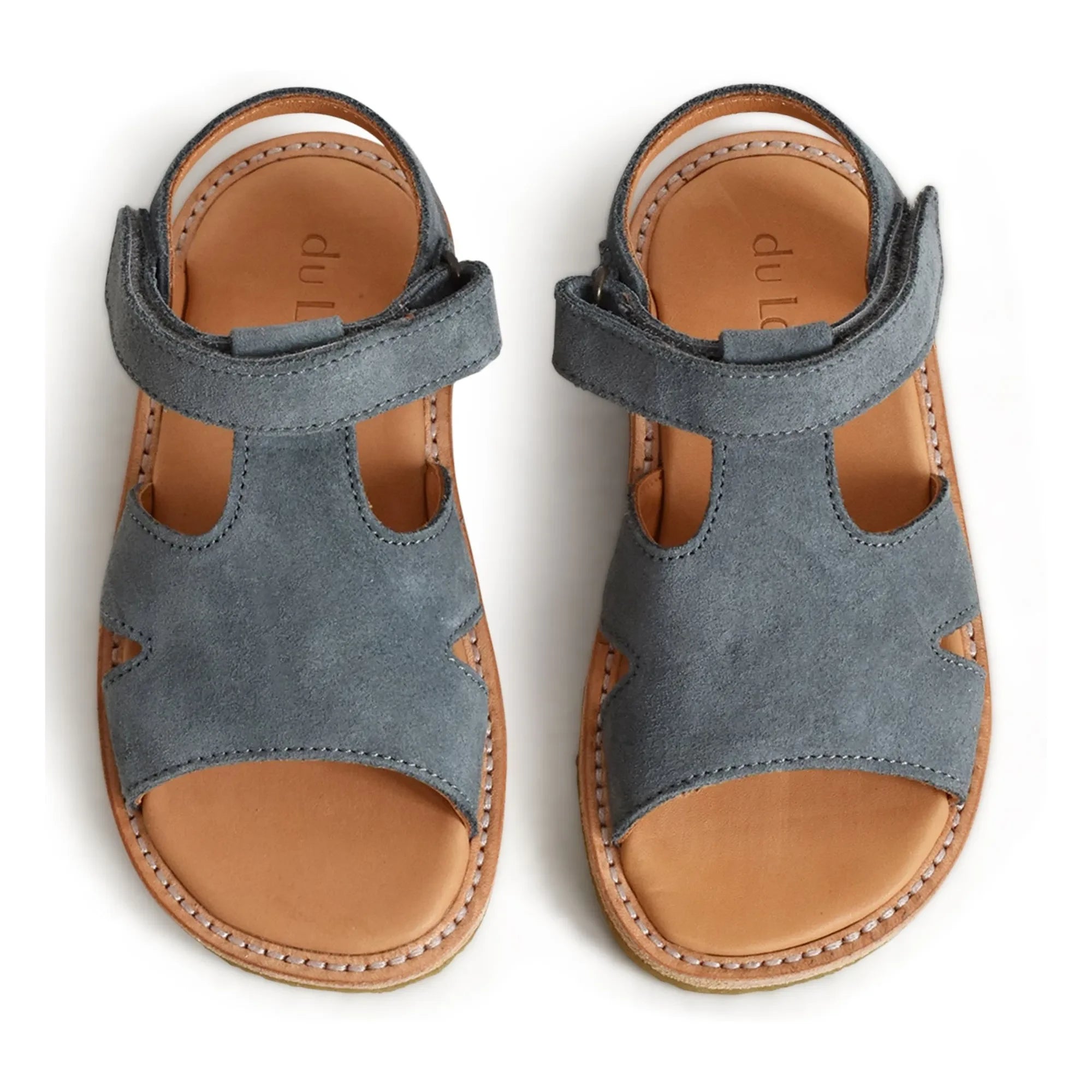 du Loua - Du Alfie Suede Sandals | Grey Blue