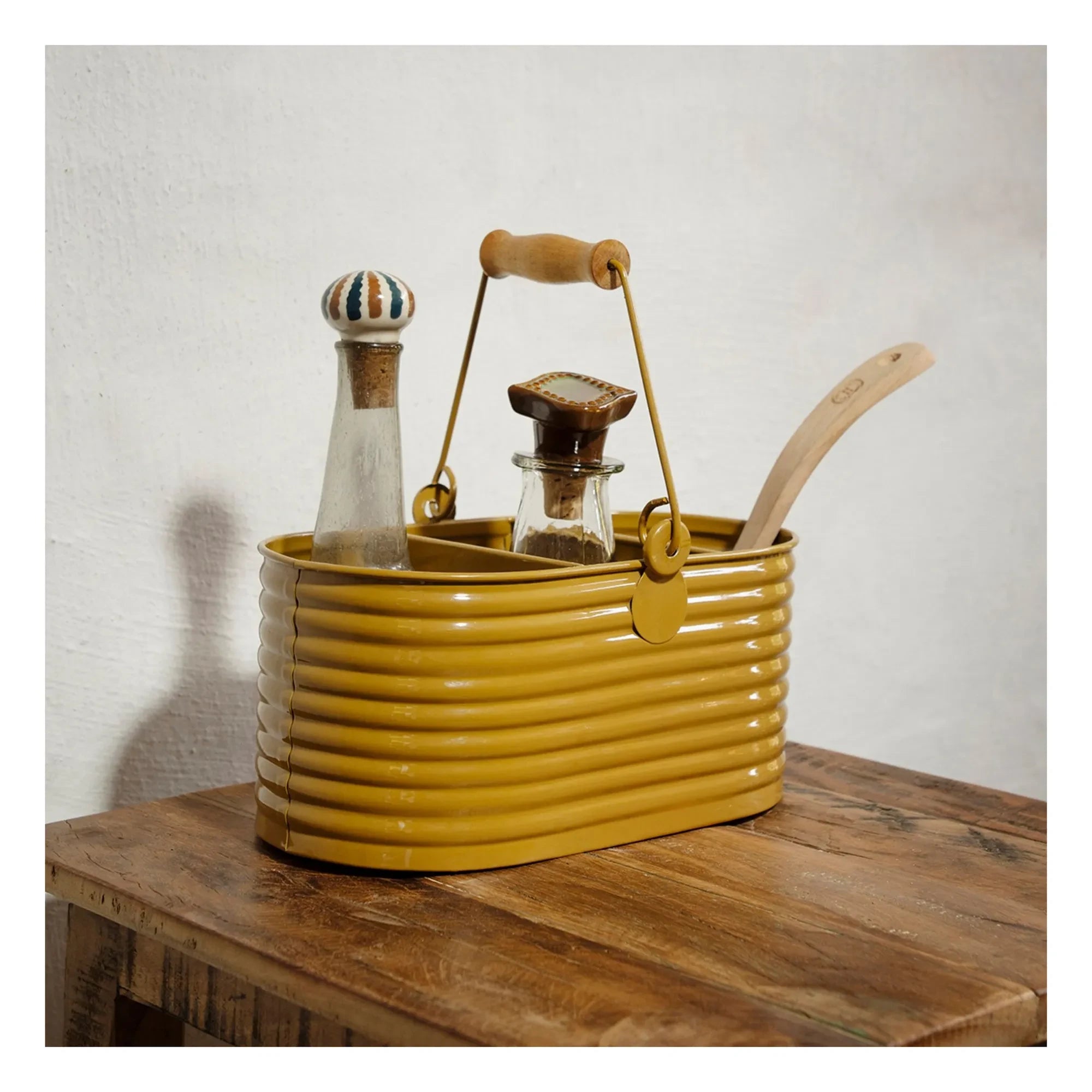 Madam Stoltz - Steel Cutlery Trays | Olive