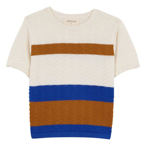 birinit - Colour Blocked Thin Mesh T-Shirt | Caramel