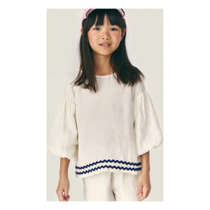 Mipounet - Isaline Linen Blouse, puffed sleeves | Ecru