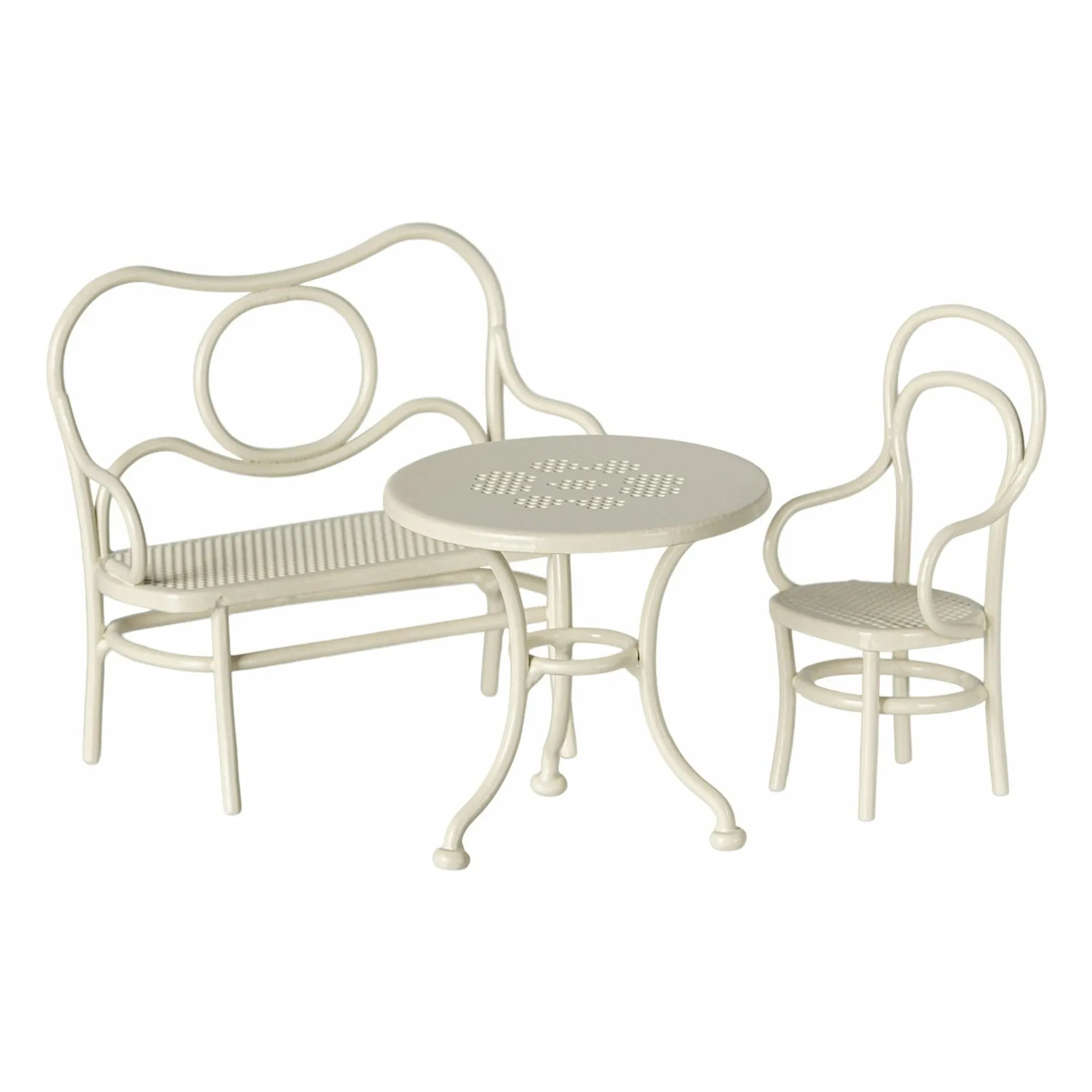 Maileg - Coffee table, chair, and white | White