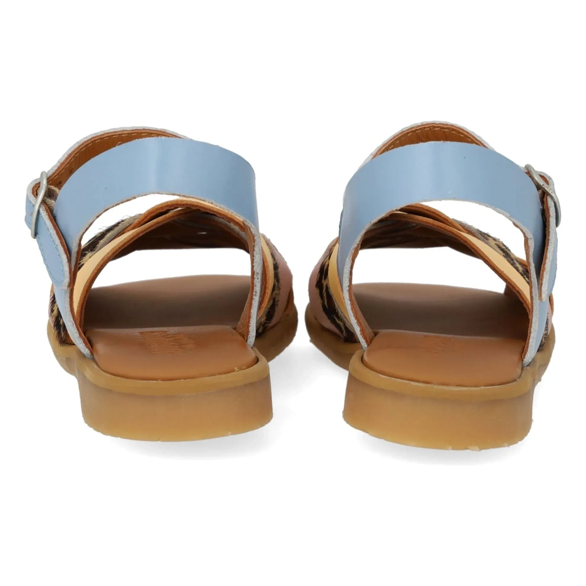 Angulus - Leopard Knitted Sandals | Light Blue