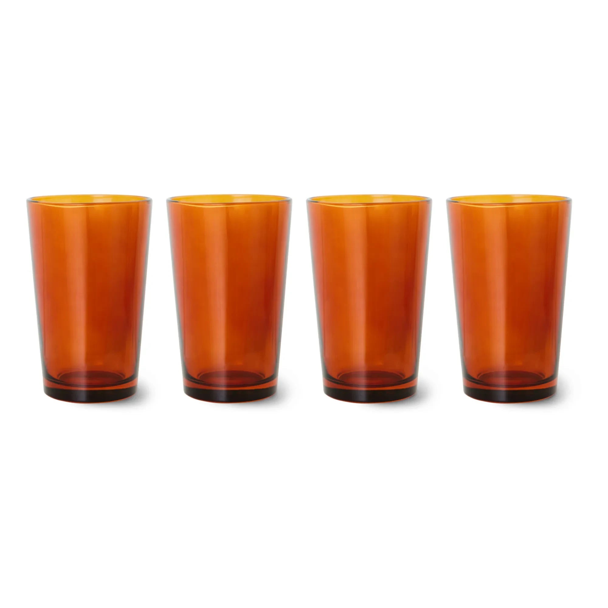 HKliving - 70s Glasses - Set of 4 | Amber