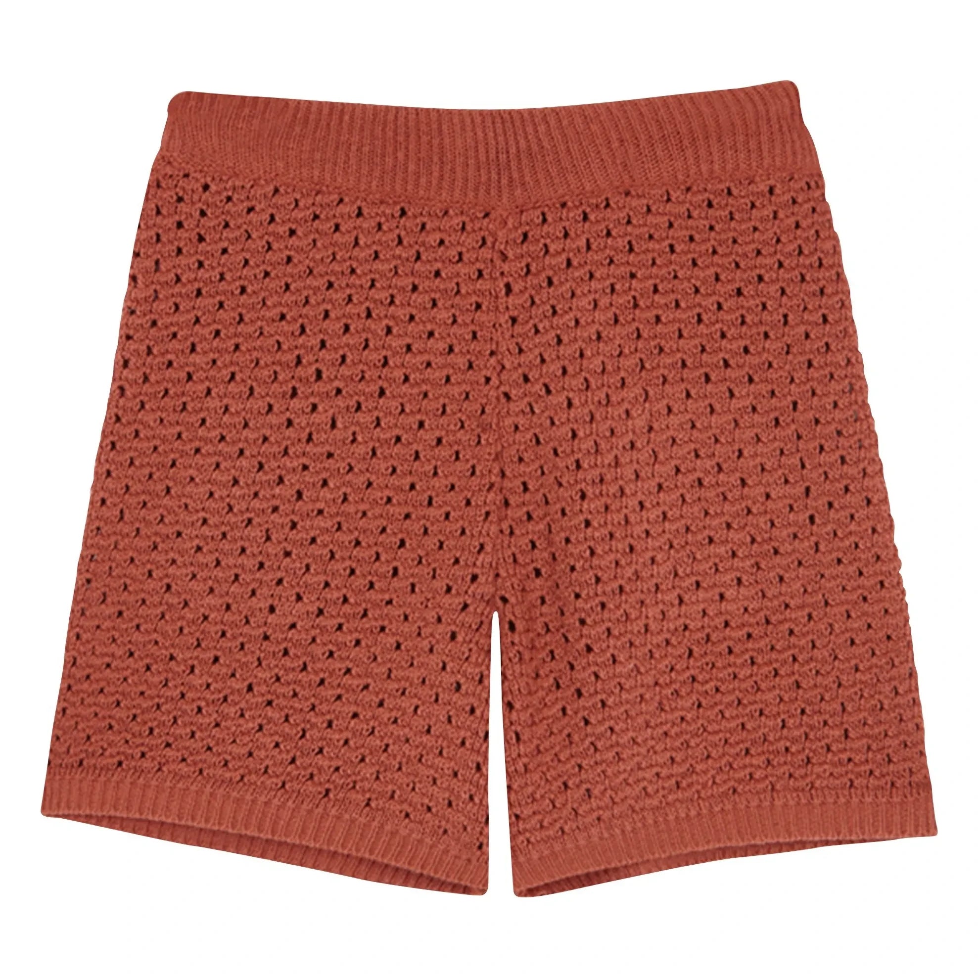 birinit - Bermuda Pointelle Marusiña | Rust Red