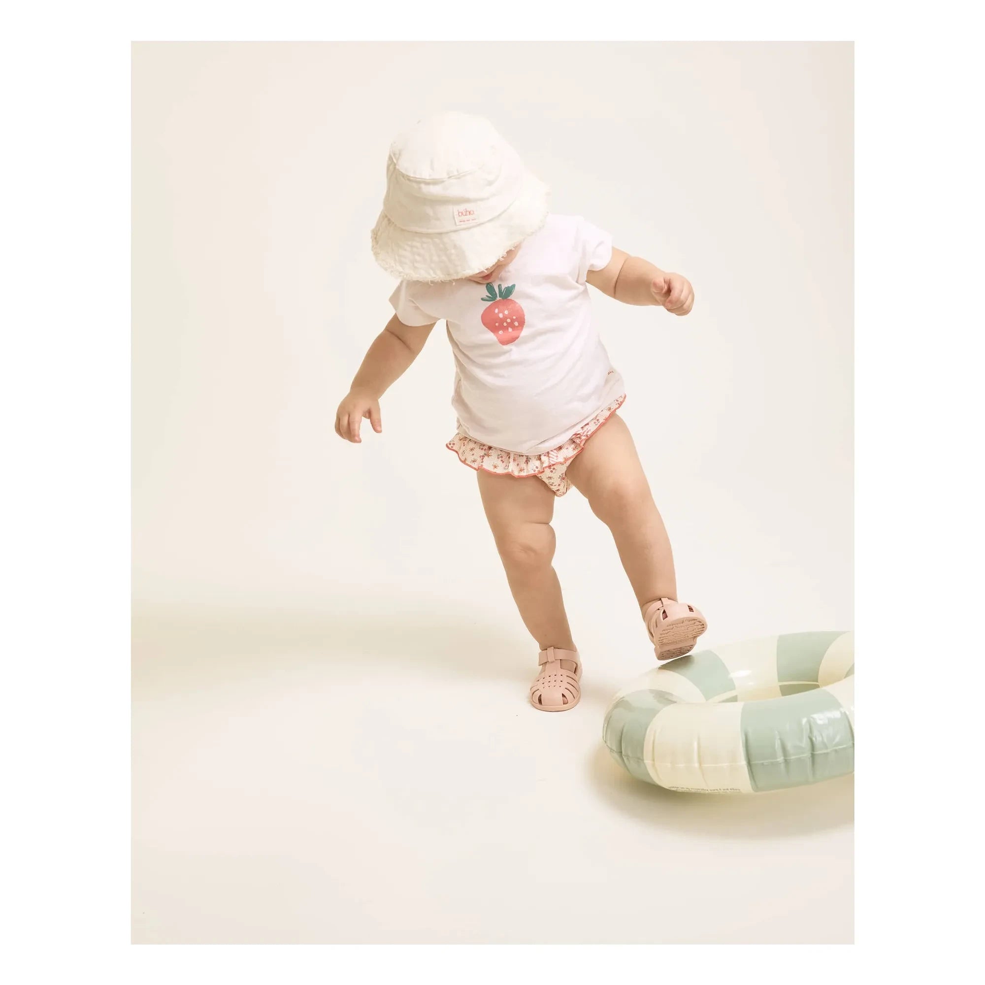 Búho - Floral Patterned Seersucker Bloomer | Peach