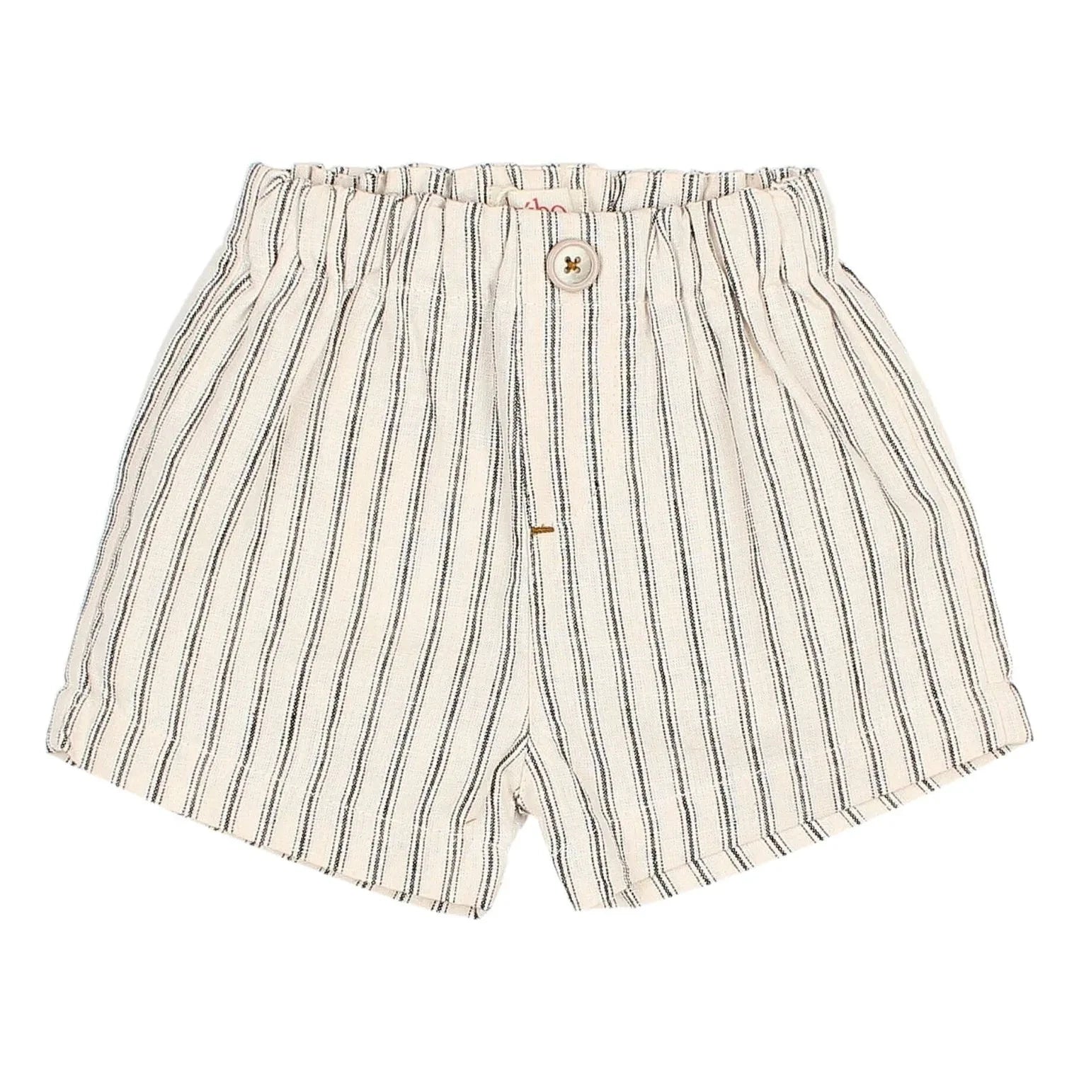Búho - Striped Linen Shorts | Ecru