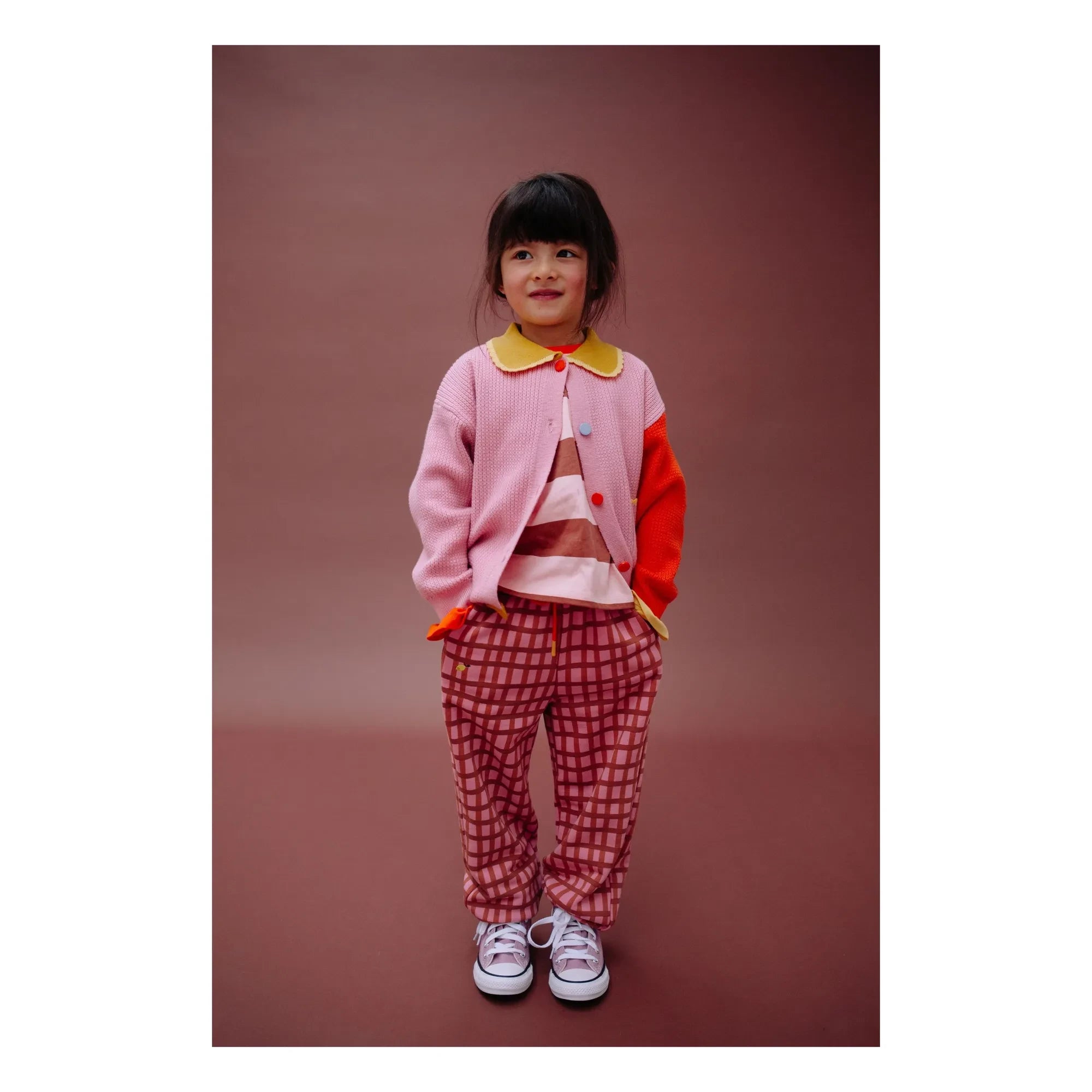 Sticky Lemon - Lemon plaid joggers | Powder pink