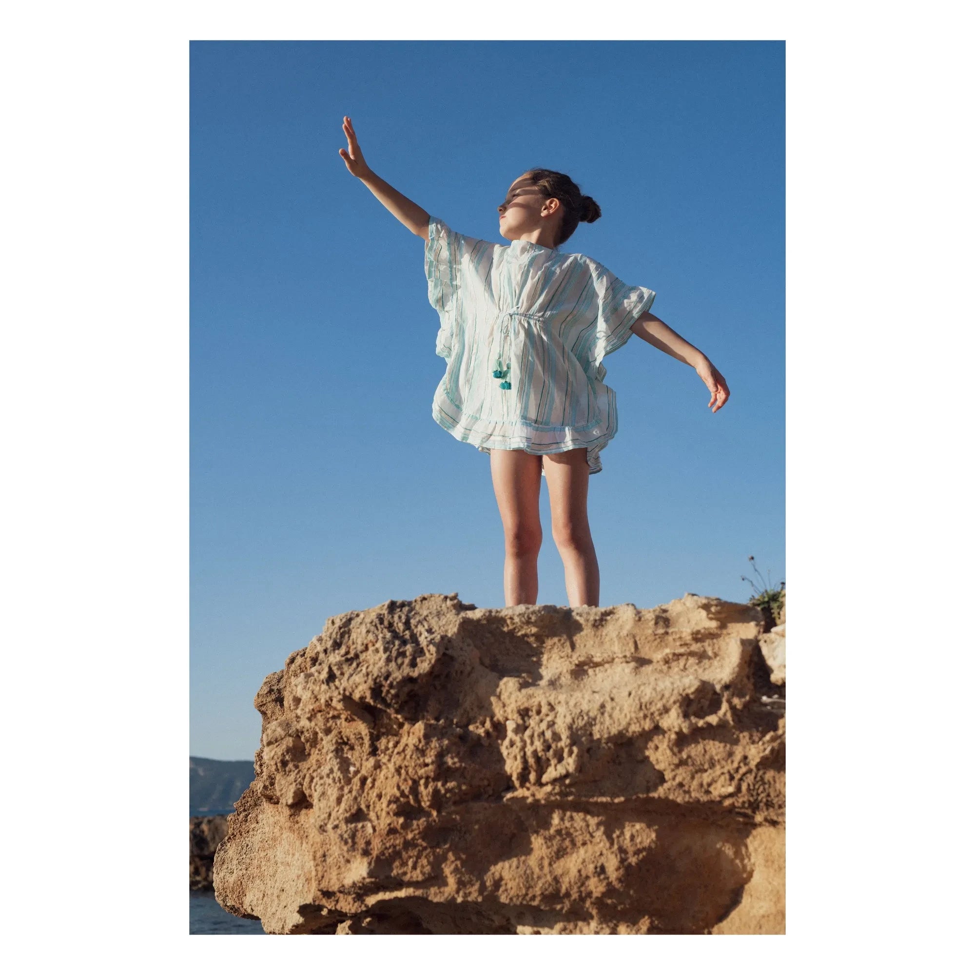 Lison Paris - Striped Bahia Kaftan Metallic | Blue