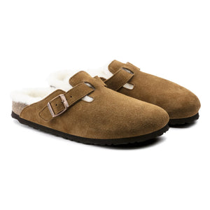 BIRKENSTOCK - Boston Shearling Slides - Adult Collection | Caramel