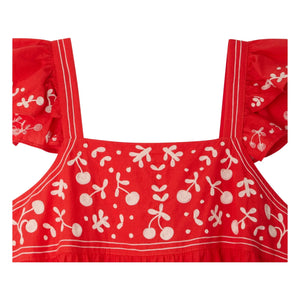 Bonpoint - Cora Organic Cotton Dress | Rouge Coquelicot