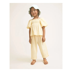 Búho - Organic Cotton Balloon Sleeve Blouse | Yellow