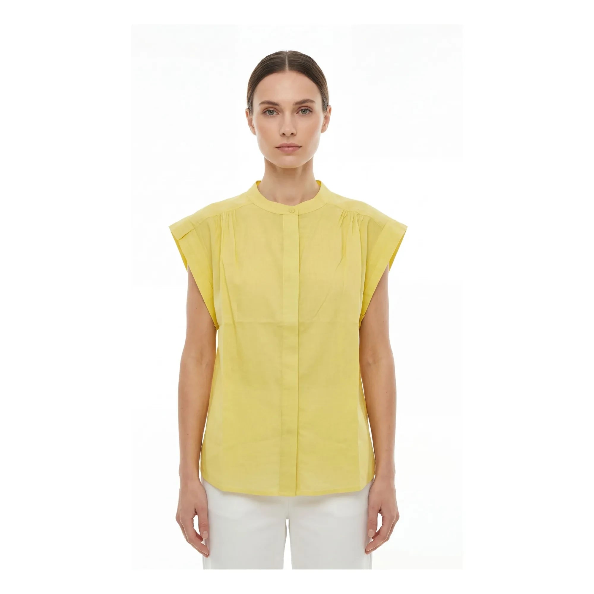 Hod - Amandine Cotton Blouse | Lemon yellow