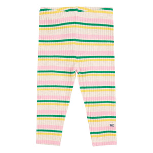 Bobo Choses - Striped Ribbed Leggings | Ecru
