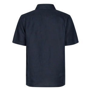 Samsoe Samsoe - Avan JX Cotton Short Sleeve Shirt | Dark Blue